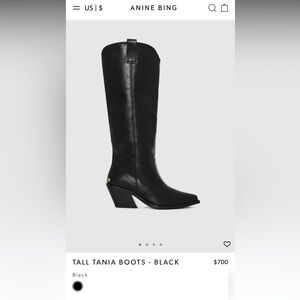 Anine Bing tall tania boots black leather